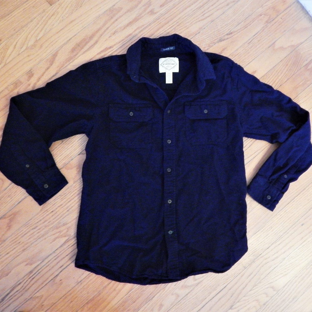 St. John's Bay Navy Thick Cotton Buttondown Sz M